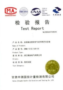 气体绝缘环网柜检验报告